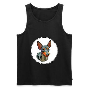 English Toy Terrier Dog Watercolor Illustration - Men's Premium Organic Tank Top - black - Front - Michal (187cm)