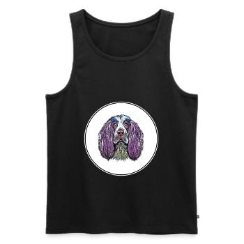 Englisch Springer Spaniel Hund Aquarell Illustrati - Männer Premium Bio Tank Top - Schwarz - Vorne - AI Model Male 178 light (178cm)