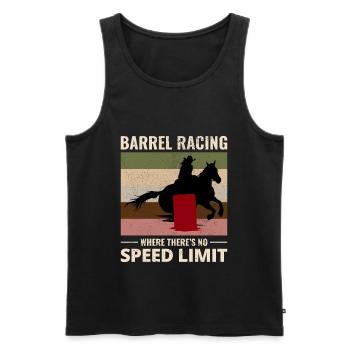 Barrel Racer Racing Équitation Course Rodeo - Débardeur bio Premium Homme - noir - Devant - AI Model Male 178 light (178cm)