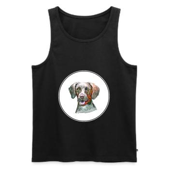 Pointer Dog Watercolor Sketch Illustration - Men's Premium Organic Tank Top - black - Front - AI Model Male 178 light (178cm)