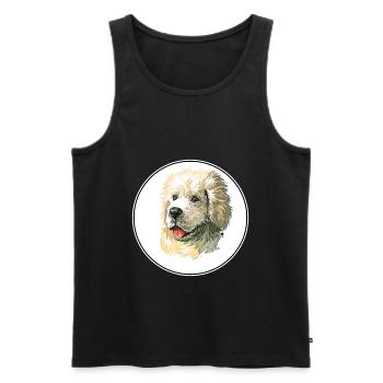 Polnischer Schäferhund Hund Aquarell Illustration - Männer Premium Bio Tank Top - Schwarz - Vorne - Michal (187cm)