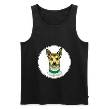 Illustration de l’aquarelle norvégienne Lundehund Dog - Débardeur bio Premium Homme - noir - Devant - Michal (187cm)