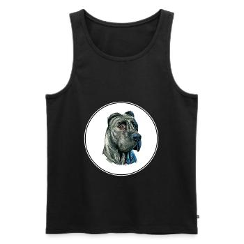 Perro de Presa Canario Hund Aquarell Illustration - Männer Premium Bio Tank Top - Schwarz - Vorne - AI Model Male 178 light (178cm)