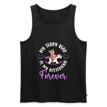 Teddy Kind Süß Stofftier - Männer Premium Bio Tank Top - Schwarz - Vorne - AI Model Male 178 light (178cm)