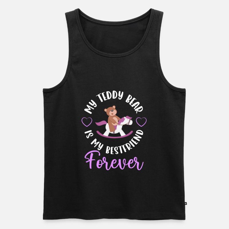 Teddy Kind Süß Stofftier - Männer Premium Bio Tank Top - Schwarz