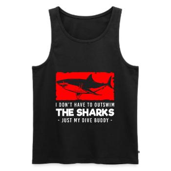 Shark Sailing Tiger Shark - Men's Premium Organic Tank Top - black - Front - AI Model Male 178 light (178cm)