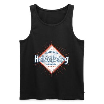Heidelberg Allemagne Ville Skyline Accueil Amour - Débardeur bio Premium Homme - noir - Devant - AI Model Male 178 light (178cm)