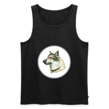 Saarloos Wolfdog Dog Aquarelle Illustration - Débardeur bio Premium Homme - noir - Devant - Michal (187cm)