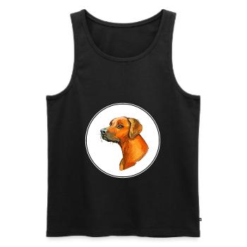 Rhodesian Ridgeback Dog Aquarelle Illustration - Débardeur bio Premium Homme - noir - Devant - Michal (187cm)
