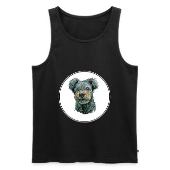 Pumi Hund Aquarell Farbe Illustration - Männer Premium Bio Tank Top - Schwarz - Vorne - Michal (187cm)