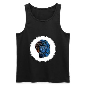 Portuguese Water Dog Watercolor Illustration - Men's Premium Organic Tank Top - black - Front - Michal (187cm)