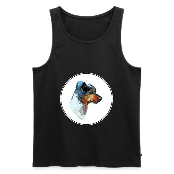 Ratonero Bodeguero Andaluz Dog Sketch Illustration - Men's Premium Organic Tank Top - black - Front - Michal (187cm)