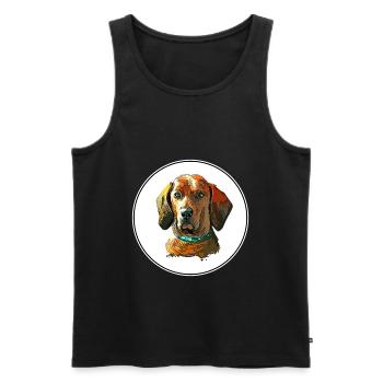 Redbone Coonhound Dog Aquarelle Illustration - Débardeur bio Premium Homme - noir - Devant - AI Model Male 178 light (178cm)