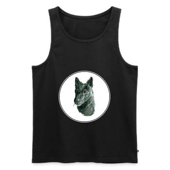 Illustration de l’aquarelle de seskar Seal Dog - Débardeur bio Premium Homme - noir - Devant - Michal (187cm)