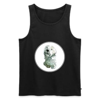 Sealyham Terrier Dog Watercolor Illustration - Men's Premium Organic Tank Top - black - Front - Michal (187cm)