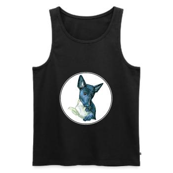Illustration de l’aquarelle de seskar Seal Dog - Débardeur bio Premium Homme - noir - Devant - Michal (187cm)
