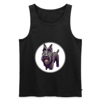 Mittelschnauze Standard Schnauzer Hund Illustration - Männer Premium Bio Tank Top - Schwarz - Vorne - AI Model Male 178 light (178cm)