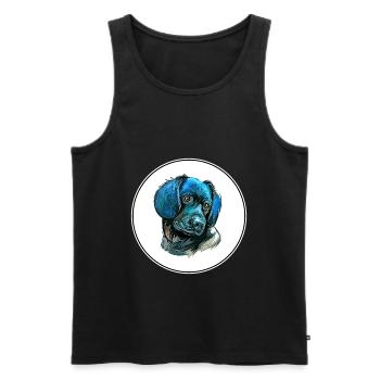 Stabyhoun Stabij Aquarelle pour chien Illustration - Débardeur bio Premium Homme - noir - Devant - Michal (187cm)
