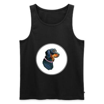 Slovensky Kopov Hund Aquarell Skizze Illustration - Männer Premium Bio Tank Top - Schwarz - Vorne - AI Model Male 178 light (178cm)