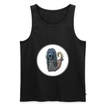Taigan Kirgisischer Taighany Hund Aquarell Illustration - Männer Premium Bio Tank Top - Schwarz - Vorne - Michal (187cm)
