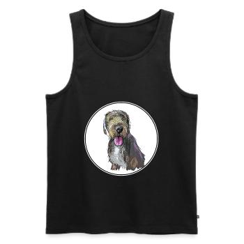 Slovak Rough Haired Pointer Dog Illustration - Men's Premium Organic Tank Top - black - Front - AI Model Male 178 light (178cm)