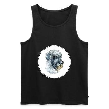 Mittelschnauze Standard Schnauzer Dog Illustration - Men's Premium Organic Tank Top - black - Front - AI Model Male 178 light (178cm)