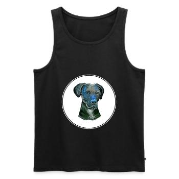 Stephens Cur Dog Watercolor Illustration - Men's Premium Organic Tank Top - black - Front - Michal (187cm)