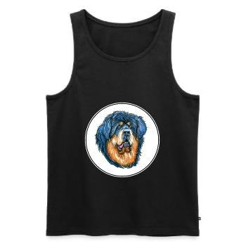 Tibetan Mastiff Dog Aquarelle Sketch Illustration - Débardeur bio Premium Homme - noir - Devant - Michal (187cm)
