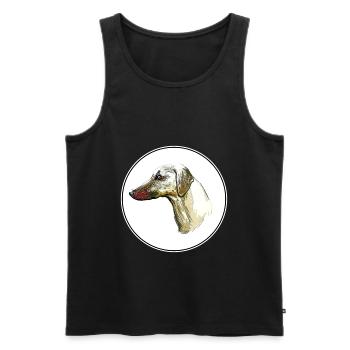Sloughi Hund Aquarell Skizze Illustration - Männer Premium Bio Tank Top - Schwarz - Vorne - AI Model Male 178 light (178cm)