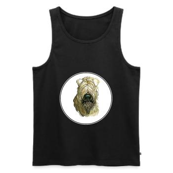 Soft Coated Wheaten Terrier Dog Illustration - Men's Premium Organic Tank Top - black - Front - AI Model Male 178 light (178cm)