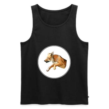 Carolina Puppy Dog Aquarelle Art Illustration - Débardeur bio Premium Homme - noir - Devant - Michal (187cm)