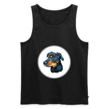 Griffon Bruxellois Hund Aquarell Illustration - Männer Premium Bio Tank Top - Schwarz - Vorne - Michal (187cm)