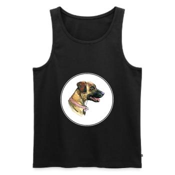 Treeing Tennessee Brindle Hund Aquarell Illustrat - Männer Premium Bio Tank Top - Schwarz - Vorne - AI Model Male 178 light (178cm)