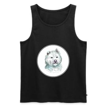 Xiasi Hund Aquarell Farbe Illustration - Männer Premium Bio Tank Top - Schwarz - Vorne - AI Model Male 178 light (178cm)