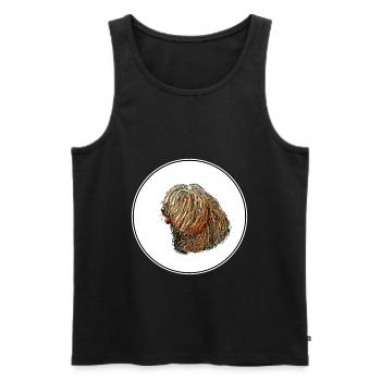 Spanischer Wasserhund Aquarell Skizze Illustration - Männer Premium Bio Tank Top - Schwarz - Vorne - Michal (187cm)