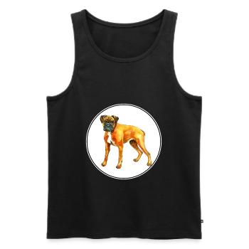 German Boxer Dog Watercolor Illustration - Men's Premium Organic Tank Top - black - Front - Michal (187cm)