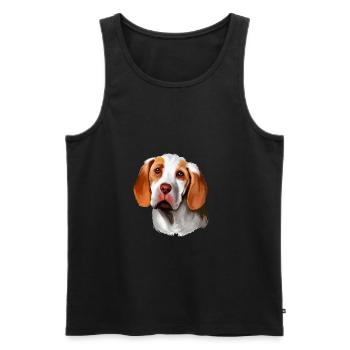 Ariege Pointer Dog Watercolor Art Illustration - Men's Premium Organic Tank Top - black - Front - AI Model Male 178 light (178cm)