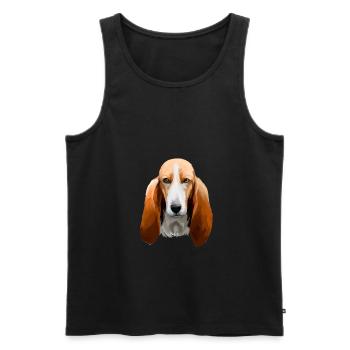 Basset Artesien Normand Dog Watercolor Illustratio - Men's Premium Organic Tank Top - black - Front - Michal (187cm)