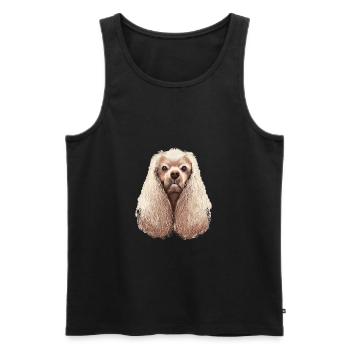 American Cocker Spaniel Dog Watercolor Illustratio - Men's Premium Organic Tank Top - black - Front - AI Model Male 178 light (178cm)