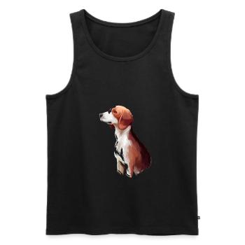 Deutsche Bracke Dog Aquarell Skizze Illustration - Männer Premium Bio Tank Top - Schwarz - Vorne - AI Model Male 178 light (178cm)