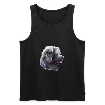 Caucasian Shepherd Dog Watercolor Illustration - Men's Premium Organic Tank Top - black - Front - Michal (187cm)