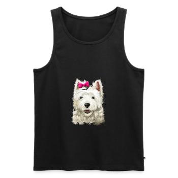 Cairn Terrier Dog Watercolor Sketch Illustration - Men's Premium Organic Tank Top - black - Front - Michal (187cm)