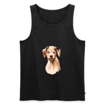 Catahoula Leopard Dog Aquarelle Illustration - Débardeur bio Premium Homme - noir - Devant - Michal (187cm)