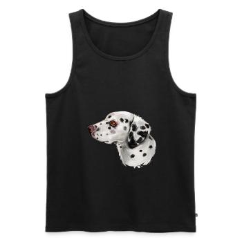 Illustration de l’aquarelle du chien dalmate - Débardeur bio Premium Homme - noir - Devant - AI Model Male 178 light (178cm)