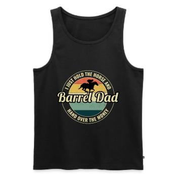 Barrel Racer Racing Horse Riding Dad Fathers day - Men's Premium Organic Tank Top - black - Front - Michal (187cm)