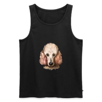 Caniche Chien Aquarelle Peinture Illustration - Débardeur bio Premium Homme - noir - Devant - AI Model Male 178 light (178cm)