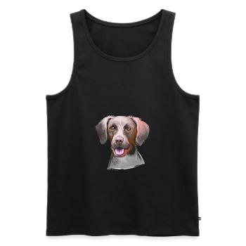 Pointer Dog Watercolor Sketch Illustration - Men's Premium Organic Tank Top - black - Front - AI Model Male 178 light (178cm)