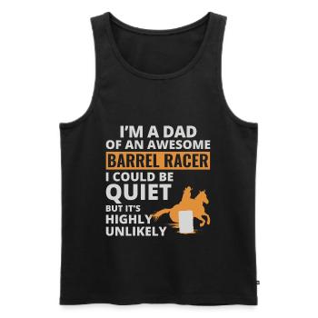 Barrel Racer Racing Équitation Papa Fête des Pères - Débardeur bio Premium Homme - noir - Devant - Michal (187cm)