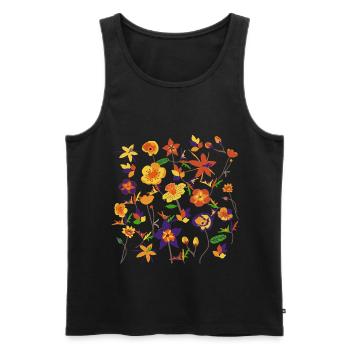 Wildblumenblume Halloween Garten Blumenkunst - Männer Premium Bio Tank Top - Schwarz - Vorne - AI Model Male 178 light (178cm)