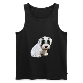 Sealyham Terrier Dog Watercolor Illustration - Men's Premium Organic Tank Top - black - Front - Michal (187cm)